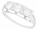 0.83 ct Diamond and 15 ct White Gold Trilogy Ring - Antique Circa 1920