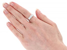 White Gold Trilogy Engagement Ring Wearing Image