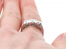 White Gold Trilogy Ring Wearing Image