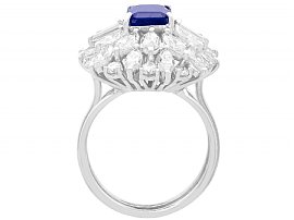 Emerald Cut Sapphire and Diamond Ring