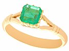 0.79 ct Emerald and 18 ct Yellow Gold Ring - Antique Circa 1930
