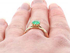 Emerald Square Ring Being Worn