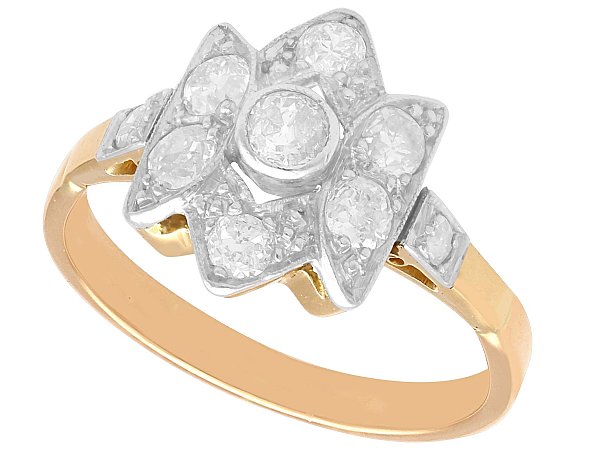 Art Deco Dress Ring with Diamonds