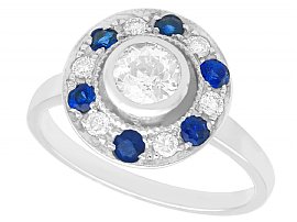 Sapphire and Diamond Halo Style Ring 