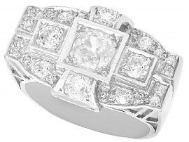 1.73 ct Diamond and Platinum Cocktail Ring - Art Deco - Antique Circa 1925