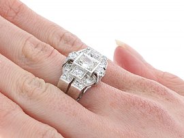 Art Deco Diamond Ring Side On Wearing