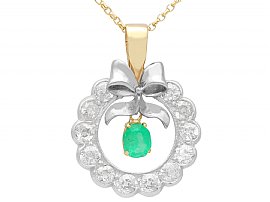 Emerald and Diamond Pendant for Sale 