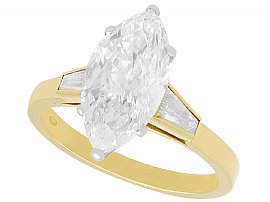 2.92ct Diamond and 18ct Yellow Gold Solitaire Ring - Vintage Circa 1990