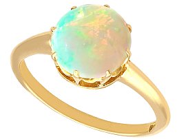 1.12 ct Opal and 18ct Yellow Gold Solitaire Ring - Antique Circa 1890