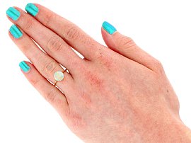Wearing 19th Century Opal Ring for Sale 
