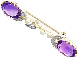 Antique Amethyst and Pearl Brooch