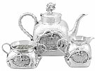 Chinese Export Silver Three Piece Tea Service - Antique Circa 1900