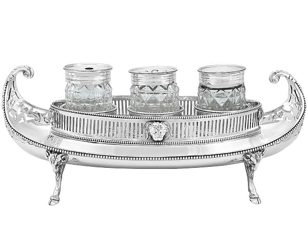 Silver and Glass Inkstand