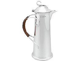 Sterling Silver Coffee Jug - Art Nouveau - Antique George V (1921); C6964