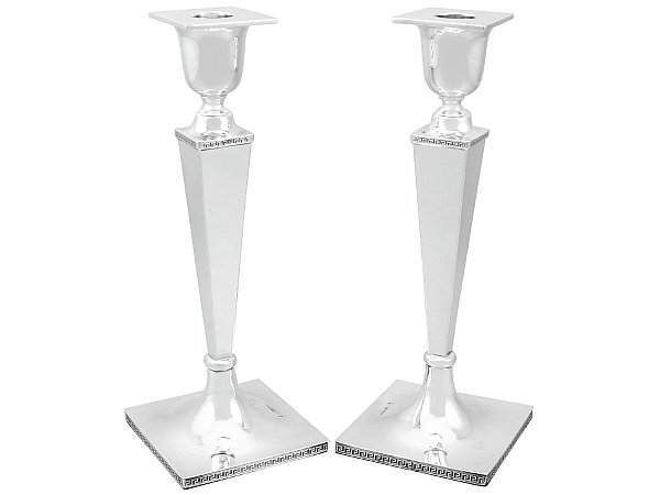 Weighted Silver Candlesticks