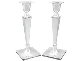 Weighted Silver Candlesticks