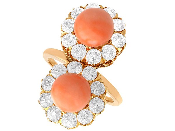 Antique Coral and Diamond Dress Ring 