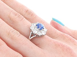 Wearing Image of Sapphire Cluster Ring 