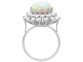 Opal and Diamond Cluster Ring