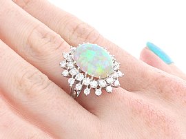 Opal Ring on the Finger