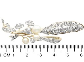 Antique Diamond Brooch with Pearls