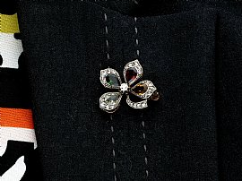 Wearing Image for Gemstone Clover Brooch