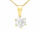1.40 ct Diamond and 18 ct Yellow Gold Pendant - Vintage and Contemporary