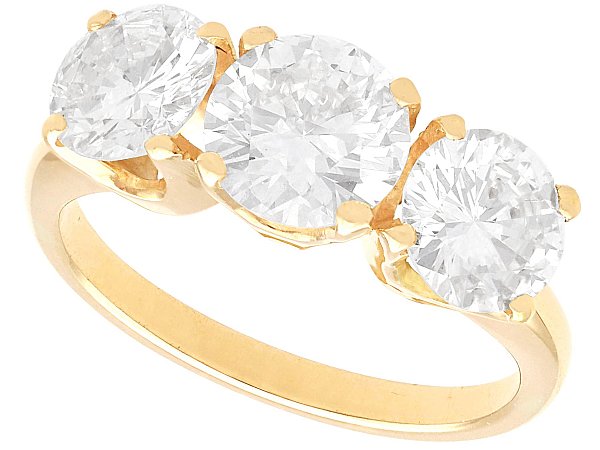 Trilogy Diamond Ring Yellow Gold