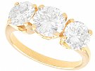 3.49ct Diamond and 14ct Yellow Gold Trilogy Ring - Vintage Circa 1960