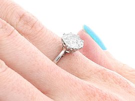 Wearing 1.86 Carat Diamond Ring Platinum  