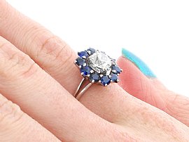 Sapphire and Diamond Ring on Hand