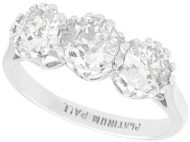1.32ct Diamond and Palladium Trilogy Ring - Vintage Circa 1950