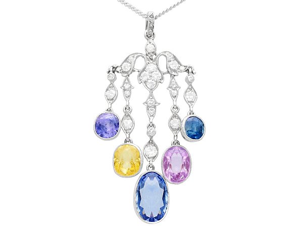 Sapphire and Diamond Drop Pendant