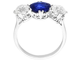 Sapphire and Diamond Engagement Ring Wearing Image