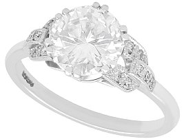 1.86ct Diamond and Platinum Solitaire Ring - Antique and Contemporary