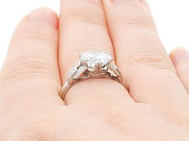 Diamond Engagement Ring in Platinum on the Hand