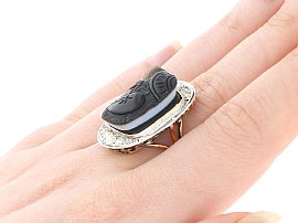 Hardstone Ring on the Hand