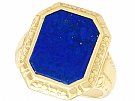 2.21ct Lapis Lazuli and 14ct Yellow Gold Signet Ring - Antique Circa 1930