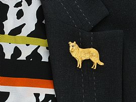 Wearing Image for Antique Dog Brooch in the UK