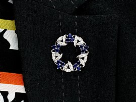 Sapphire and Diamond Brooch Wearing Image