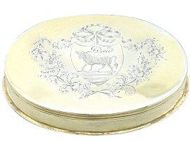 Sterling Silver Gilt Tobacco Box - Antique George III; C7048