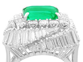 Emerald and Diamond ring side on view