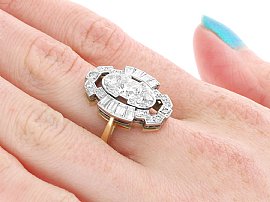 Art Deco Ring on the Hand