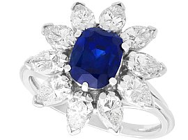 Vintage Sapphire Diamond Cluster Ring