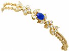 1.30ct Sapphire and 0.60ct Diamond, 18ct Yellow Gold Bracelet - Vintage French Circa 1940