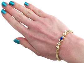 Wearing Image for Sapphire and Diamond Bracelet Yellow Gold