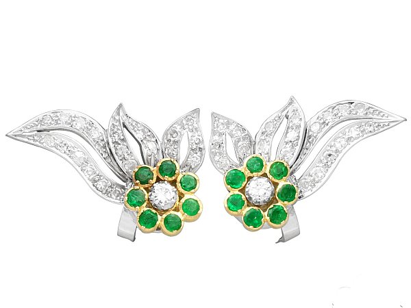 Vintage Emerald Earrings with Diamonds UK