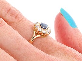 Wearing Rose Gold Sapphire Diamond Ring