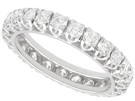 1.50 ct Diamond and 14ct White Gold Full Eternity Ring - Vintage Circa 1950