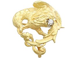 Griffin Brooch in Yellow Gold